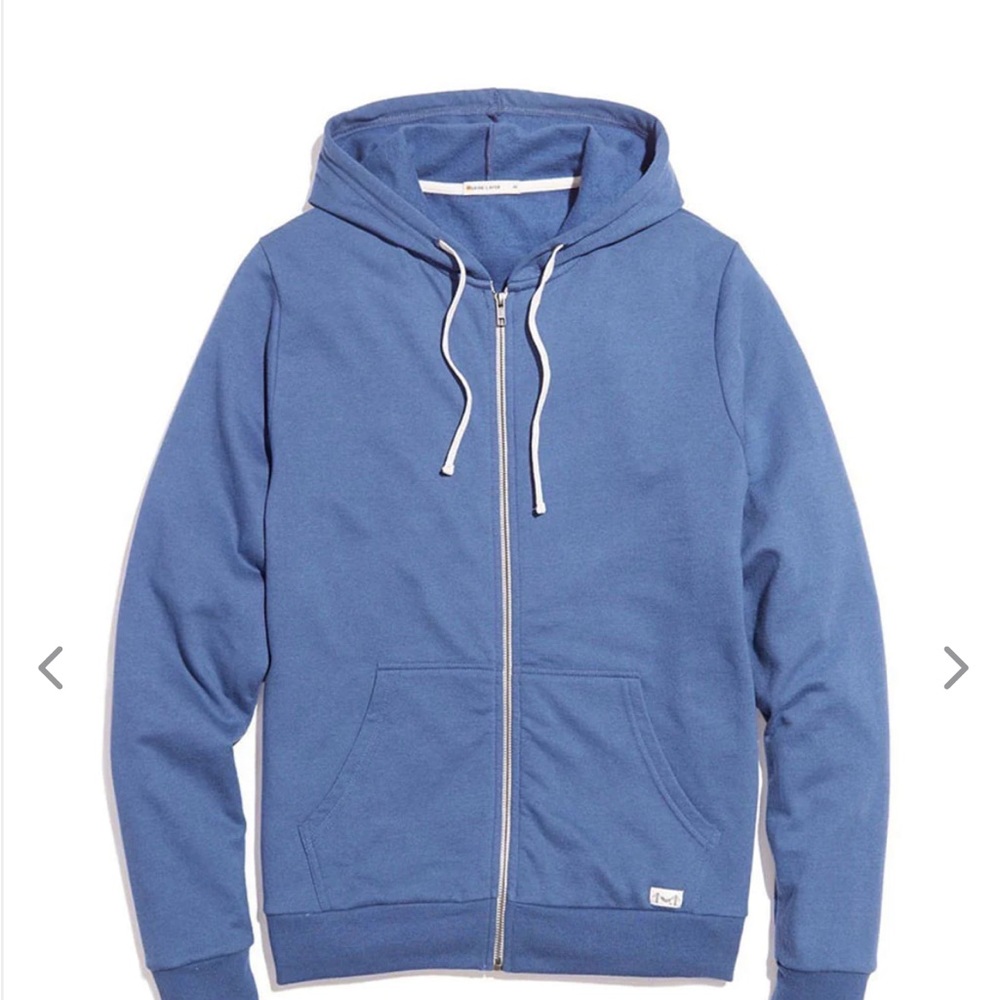 New with tags Marine Layer Men’s Blue Zip Up sweatshirt with hood sizeXL